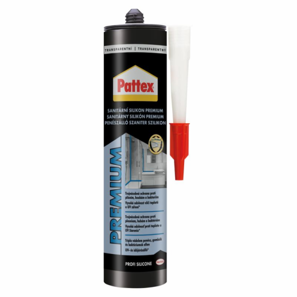 Silikon Pattex Premium, sanitární, transparentní, 280 ml