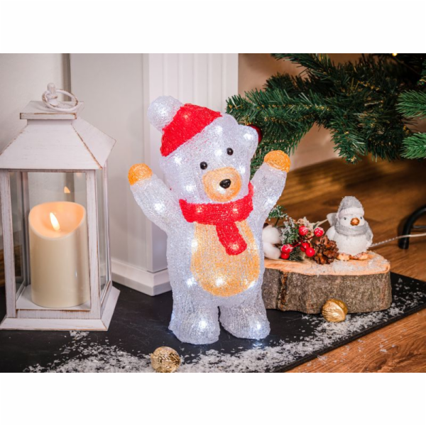 MagicHome vánoční dekorace, medvěd, 30x LED, studená bílá...