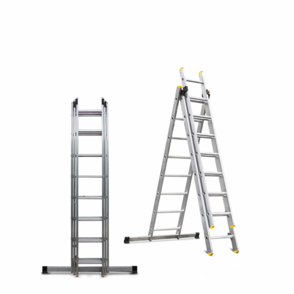 Žebřík Strend Pro DP 3x8, Alu, EN 131 max. 4,97 m