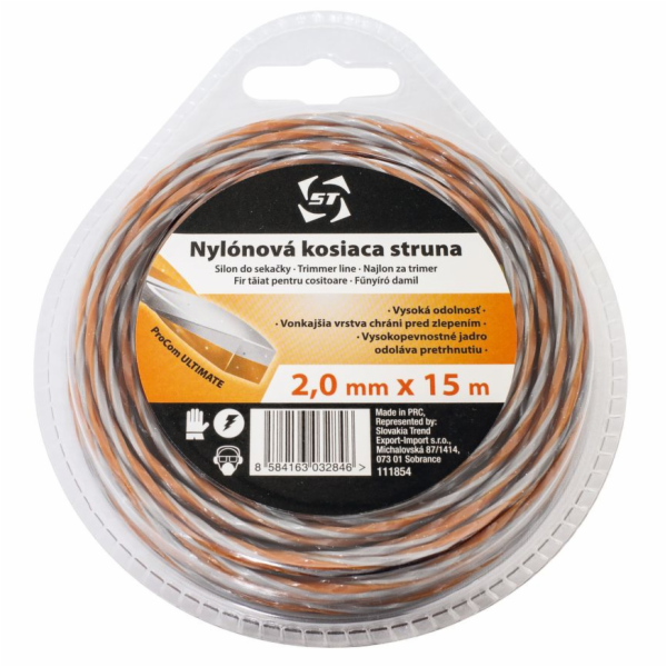 Silon na kosení ProCom Ultimate 2,0 mm, D-15 m, hranatá s...