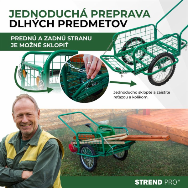 Vozík Victor, GREEN přepravní, nafukovací kola, max. 100 kg