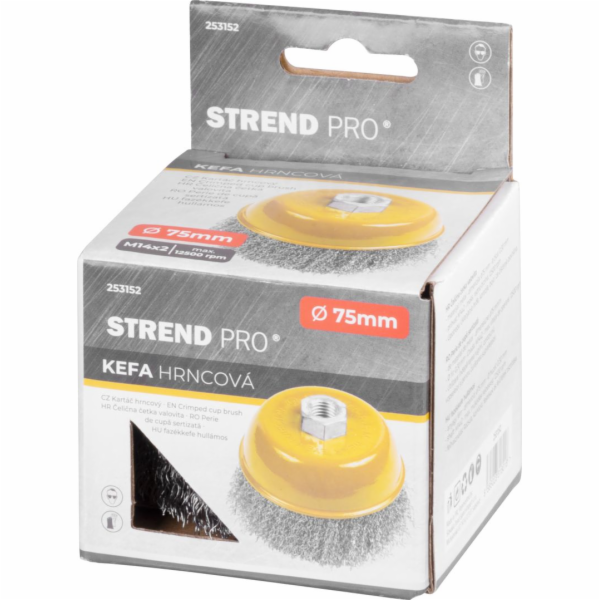Strend Pro CCB-501 kartáč, 75 mm, hrnec, vlnitý, M14x2, d...