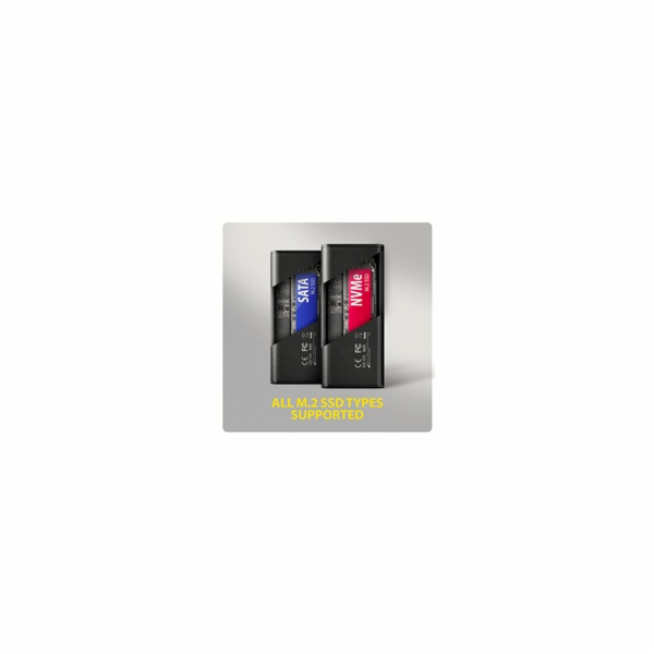AXAGON EEM2-SD2B, USB-C 10Gbps externí box s displejem pr...