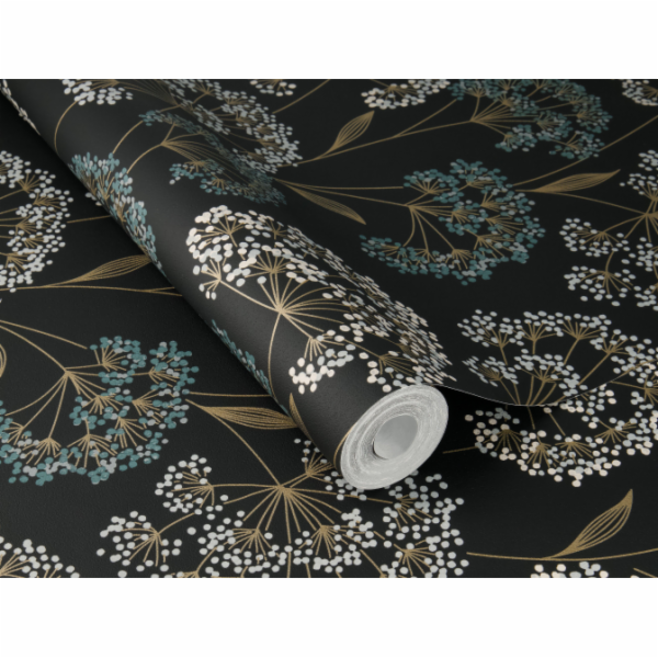 WALLP 793321 OMBELLES NOIR 0,53 VINYL