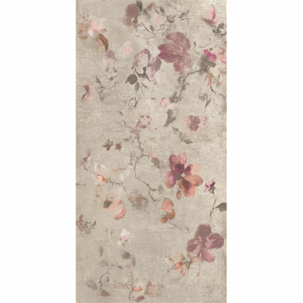 Dekorativní dlaždice, kamenná hmota FLOWER GREY 60X120 (1...