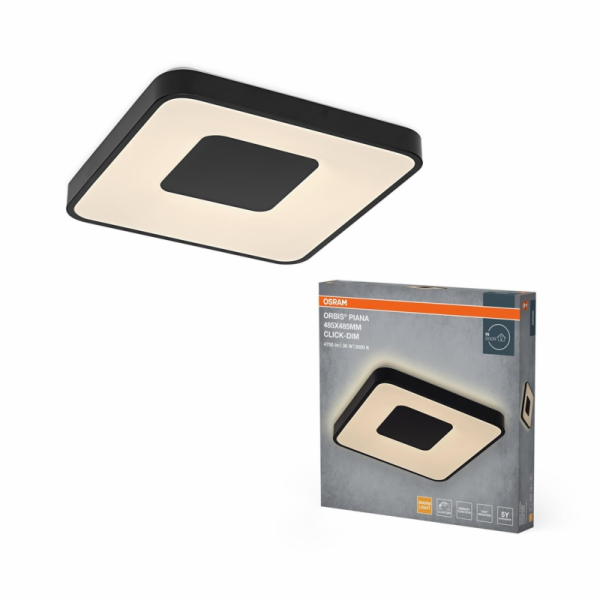 Stropní svítidlo Osram, LED, 36W, 3000K, 2000lm, O485, černé