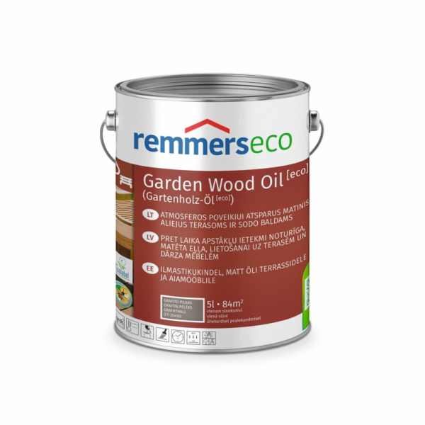 Dřevěný olej Remmers Garden Wood Oil Eco grafitová barva 5l