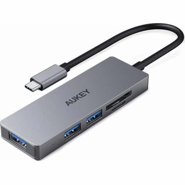 AUKEY USB-C HUB CB-C63 hliníkový | Ultra tenký | 4v1 | 3x...