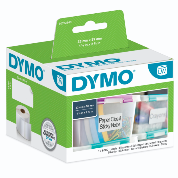 Dymo 11354  papírové štítky bílé  57mm x