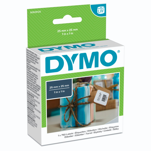 Dymo papírové štítky bílé  25mm x 25mm/D