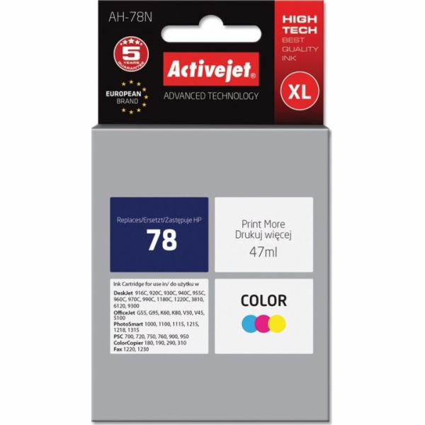 Activejet Inkoust AH-78N (náhradní inkoust HP 78 C6578D; ...