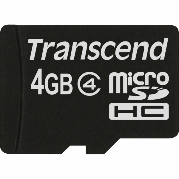 TRANSCEND MicroSDHC karta 4GB Class 4, bez adaptéru