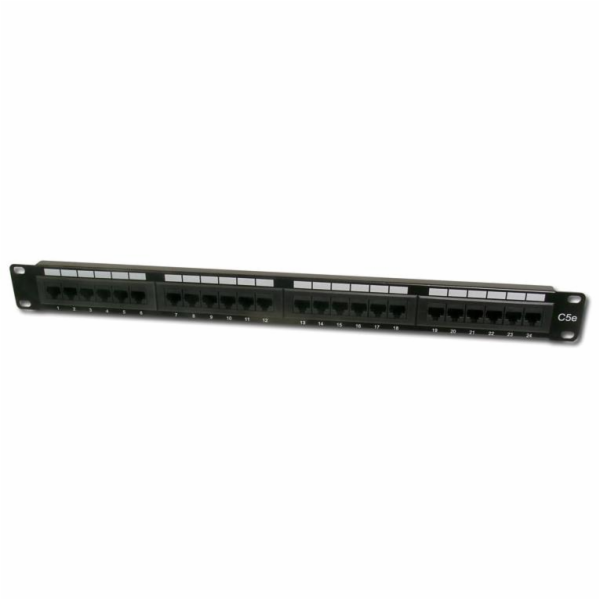 DIGITUS CAT 5e patch panel, nestíněný, 24 portů RJ45, 8P8...