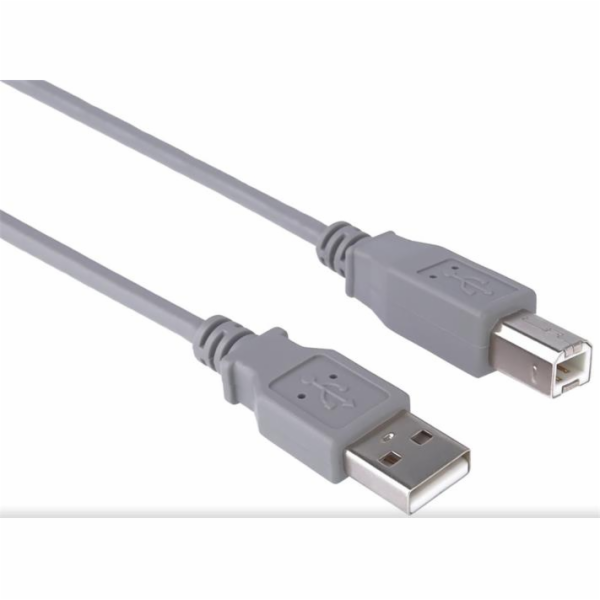 Kabel PremiumCord USB 2.0 A-B pro tiskárny 1m, šedý