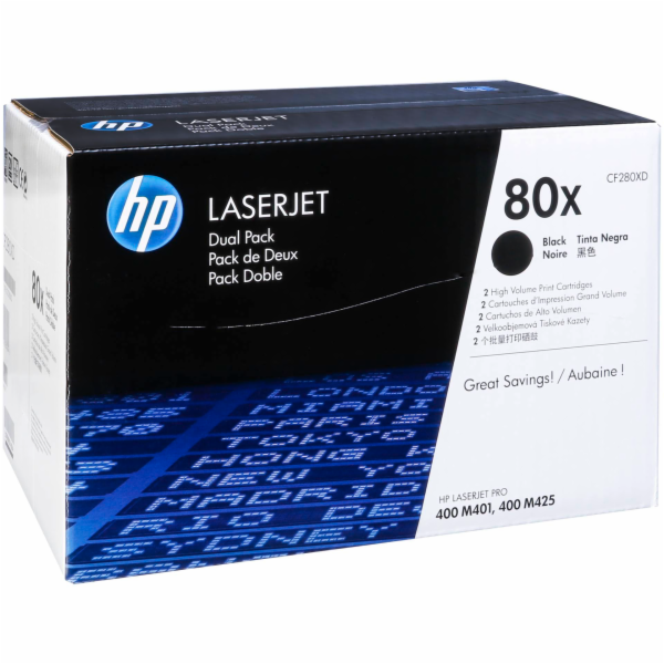 CF280XD toner čierny HP 80X Dual pack