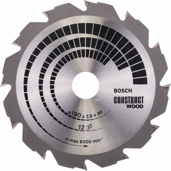 Pilový kotouč Bosch Construct Wood, O 190 mm, 12T