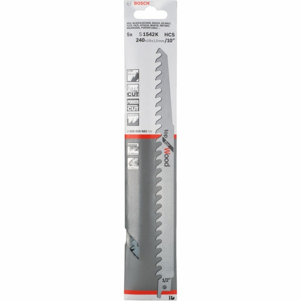 Přímočarý pilový kotouč Bosch S 1542 K Top for Wood, 5 kusů