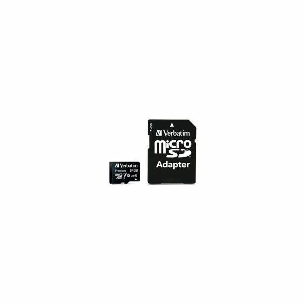 VERBATIM MicroSDXC karta 64GB Premium, U1 + adaptér