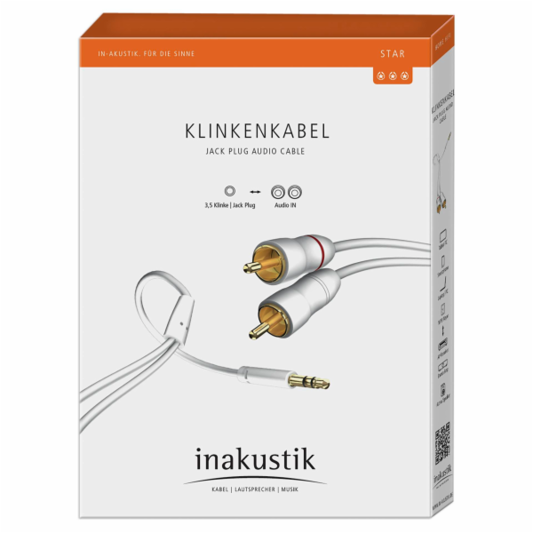 in-akustik Star Audio Kabel 3,5 mm Jack Cinch 3,0 m