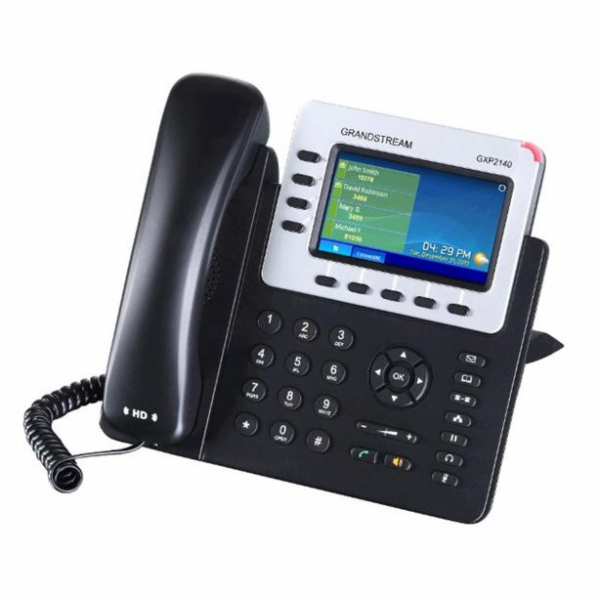 Grandstream GXP2140, 4,3" TFT bar. displej, 4 SIP účty, 4...