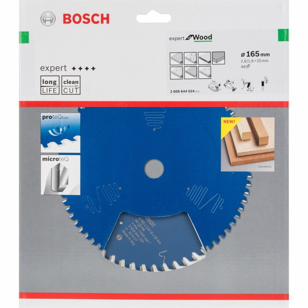 BOSCH Pílový kotouč Expert for Wood 165 x 20 x 2,6 mm, 48 