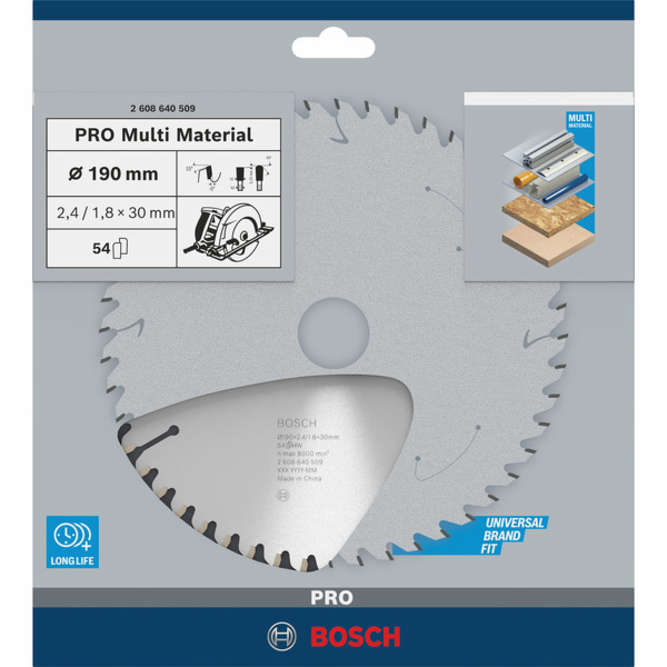 Pilový kotouč Bosch multimateriál, O 190mm, 54T