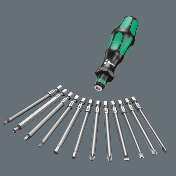WERA Kraftform Kompakt 62 Pouch with 89 mm-long bits