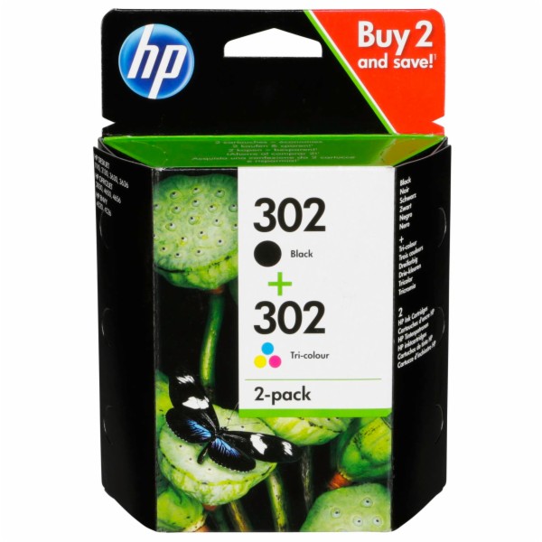 HP X4D37AE Combo 2-Pack BK/Color  c. 302