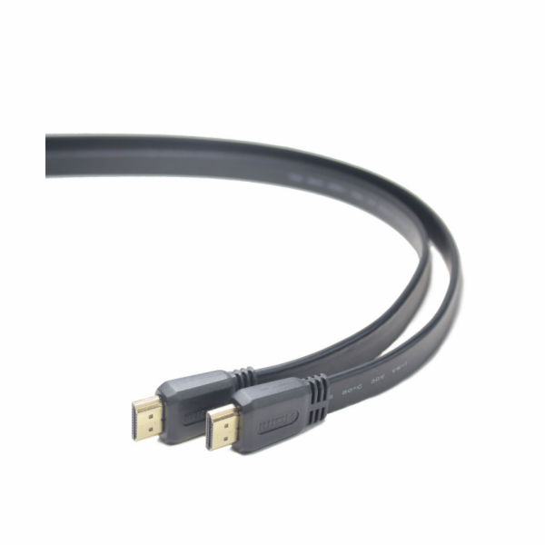 PREMIUMCORD HDMI High Speed + Ethernet plochý kabel, zlac...