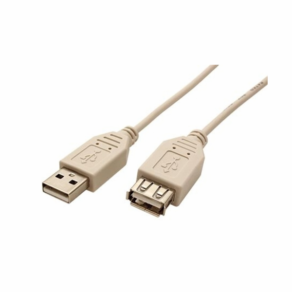Kabel USB 2.0 A-A 5 m prodlužovací, bílý/šedý