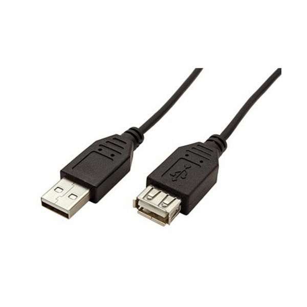 Kabel USB 2.0  A-A 60 cm, prodlužovací, černý