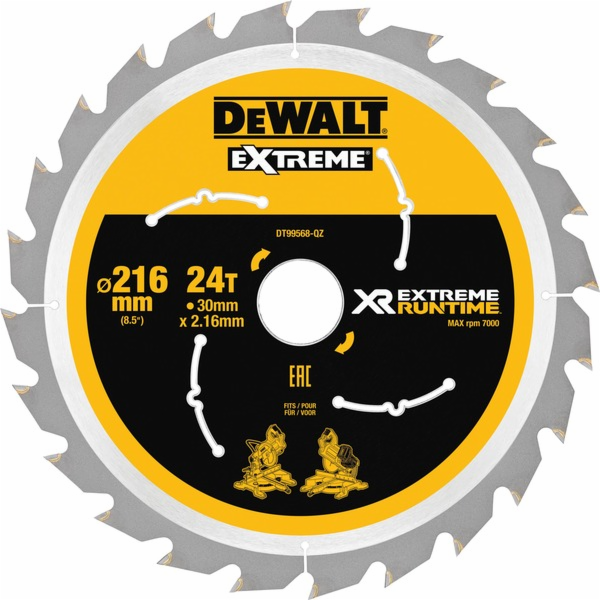 Dewalt Pilový kotouč XR EXTREME RUNTIME DT99568, O 216 mm...