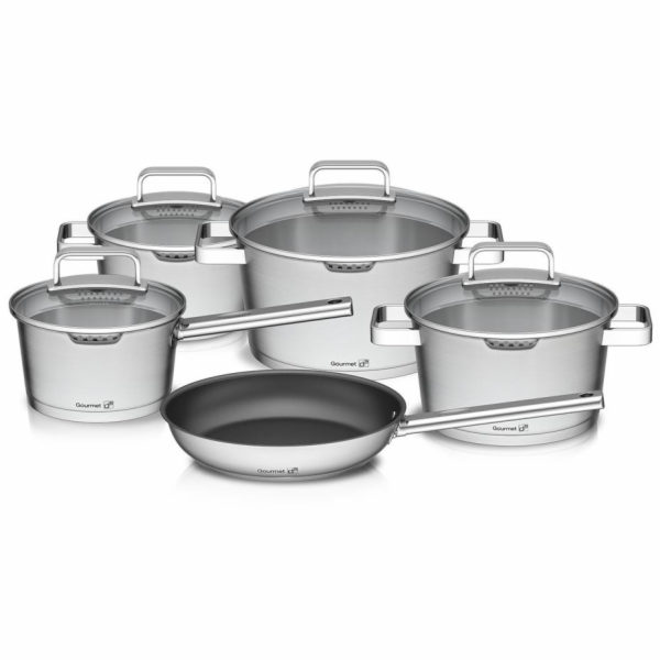 G21 Gourmet Magic 9 ks s cedníkem, nerez Sada nádobí