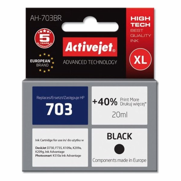 Activejet AH-703BR Inkoust (náhrada za HP 703 CD887AE; Pr...