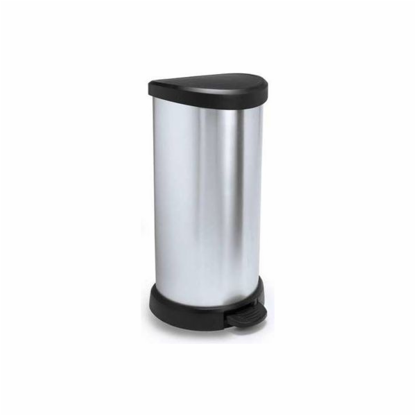 Curver® DECO BIN 40 litrů, stříbrná/černá, na odpadky