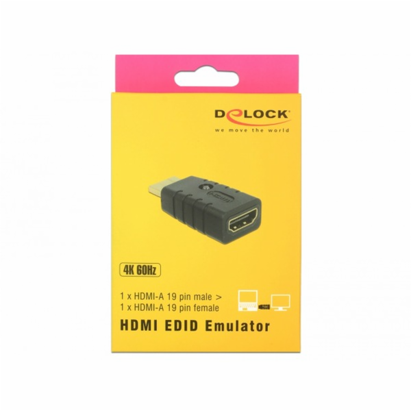DeLOCK adaptér HDMI (samec) > HDMI (samice), emulátor EDID