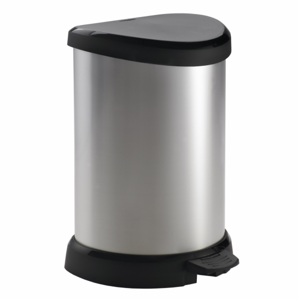 Curver® DECO BIN 15 litrů, stříbrná/černá, na odpadky
