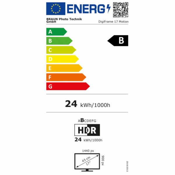 Braun fotorámeček 17 Motion  (17", 1440x900p, 16:9 LED, F...