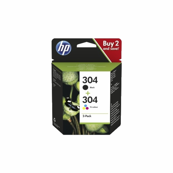 HP 304 Ink Cartridge Combo 2-Pack (120 / 100 pages)
