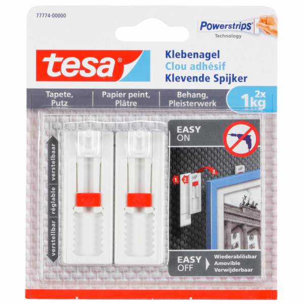 1x2 Tesa Adjustable Adhesive Nail Wallpaper&Plaster 1kg 7...