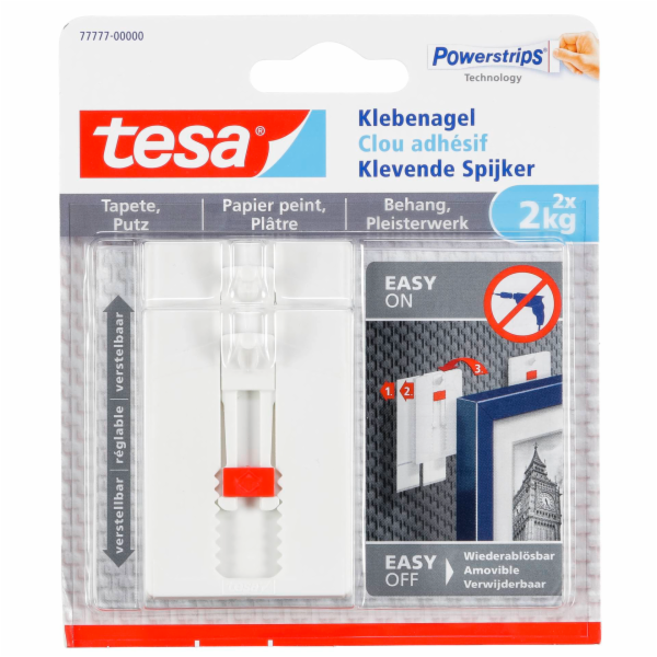 1x2 Tesa Adjustable Adhesive Nail Wallpaper&Plaster 2kg 7...