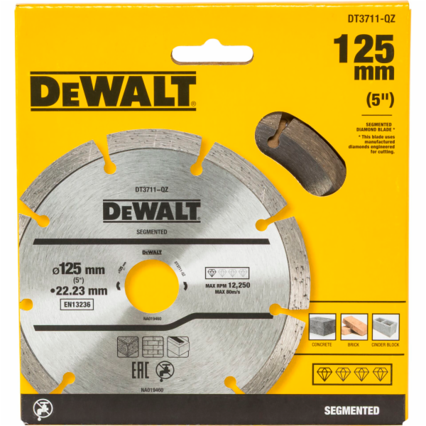 Dewalt Segmentovaný diamantový kotouč 125 x 22,2 mm (DT3711)