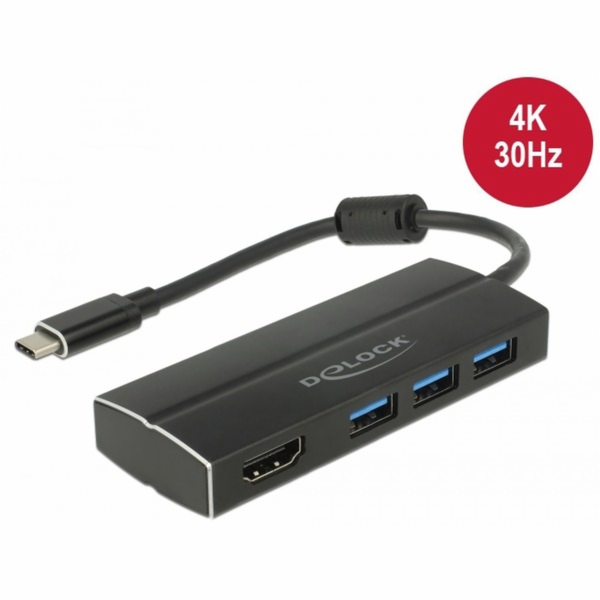 DeLOCK USB 3.2 Gen 1 hub, USB-C zástrčka > 3x USB-A zásuv...