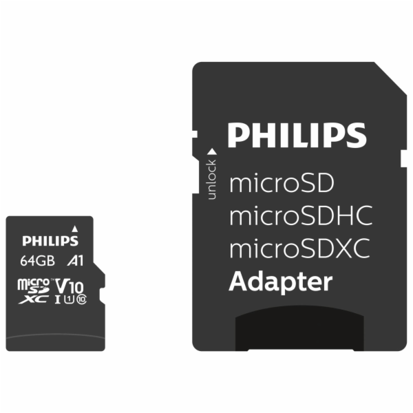 Philips MicroSDXC Card      64GB Class 10 UHS-I U1 vc. Ad...