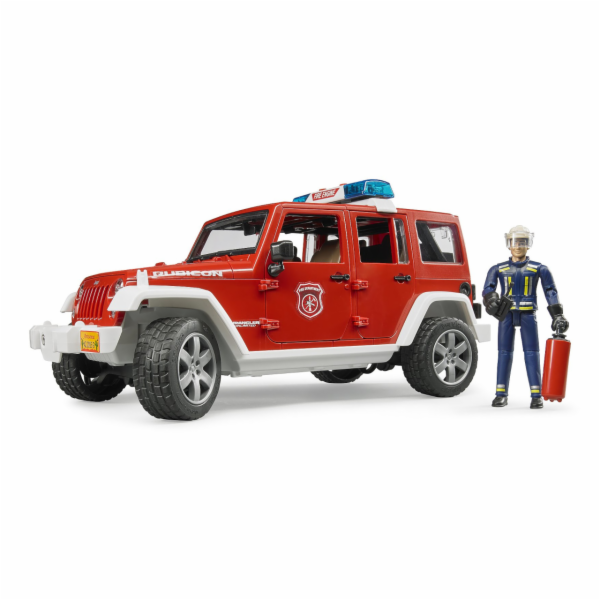 Bruder Červený požární JEEP WRANGLER s figurkou a přísluš...