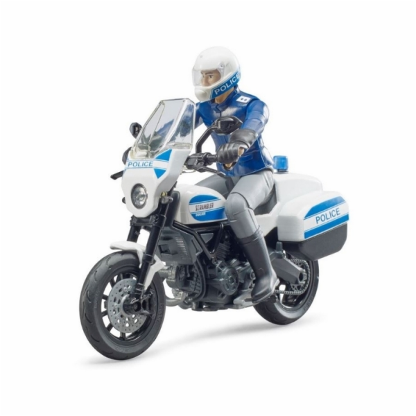 Scrambler Ducati Motorbike s policistou