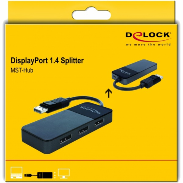 DeLOCK DisplayPort rozbočovač 1.4 1x DisplayPort > 3x Dis...
