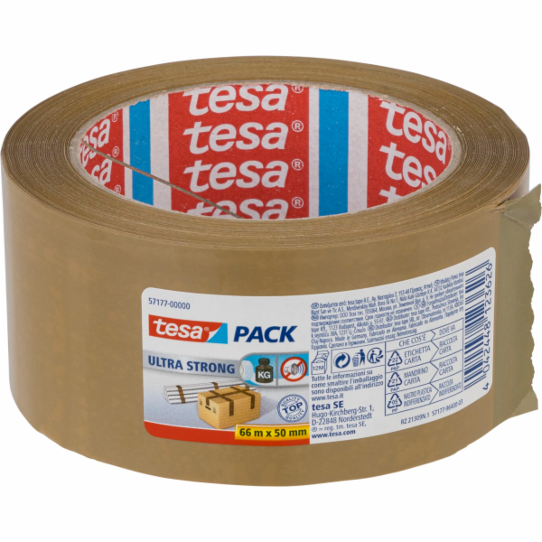 Tesa Ultra Strong - Hnědá - 66 m - 50 mm