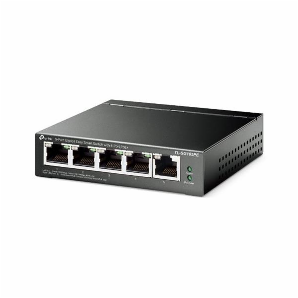 Switch TP-Link TL-SG105PE Easy Smart, 5x GLAN, 4x PoE+, 30W