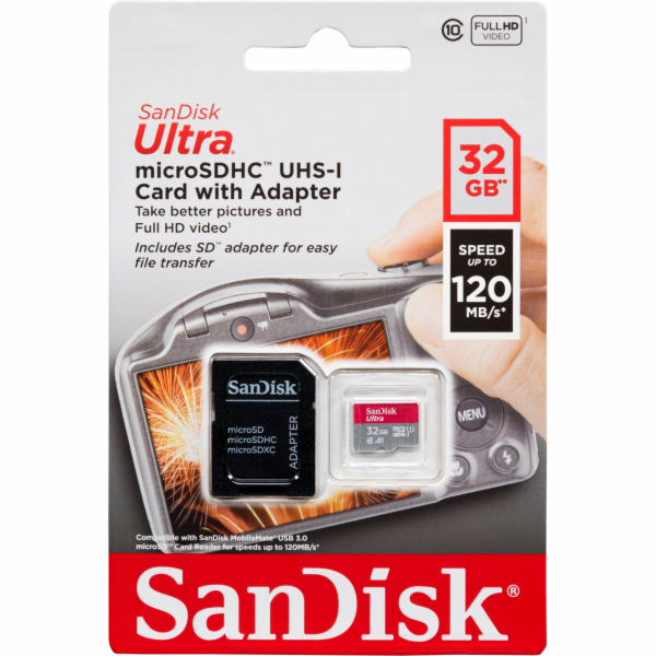 SanDisk Ultra microSDHC     32GB  120MB/s adapt.SDSQUA4-0...